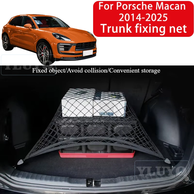 

Trunk Net Pocket for Porsche Macan 2014-2025 Trunk Luggage Fixing Net Elastic Nylon Non-Slip Storage Bag Car Interior Accessorie