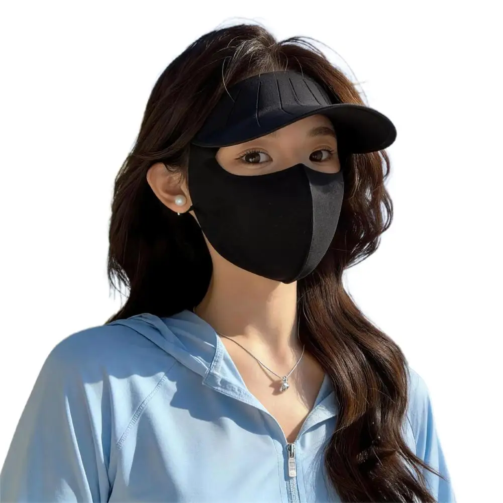 Wide Brim Face Mask For Women Sun Hat Face Cover Set UV Protection Full Face Mask Outdoor Breathable Face Cover Travel Sun Guard