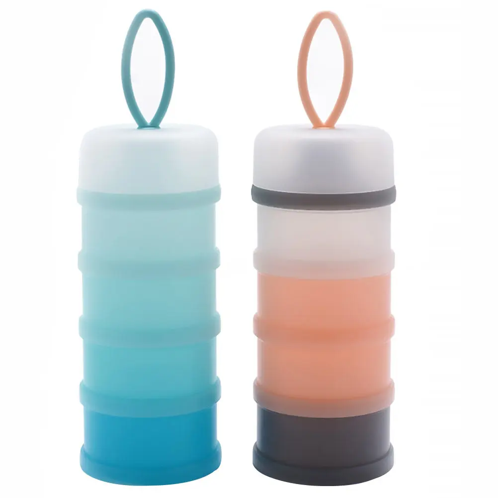 

2Pcs Milk Powder Box Premium PP Silicone Material 4 Layers Stackable Baby Food Organizer Travel Portable Dispenser Container
