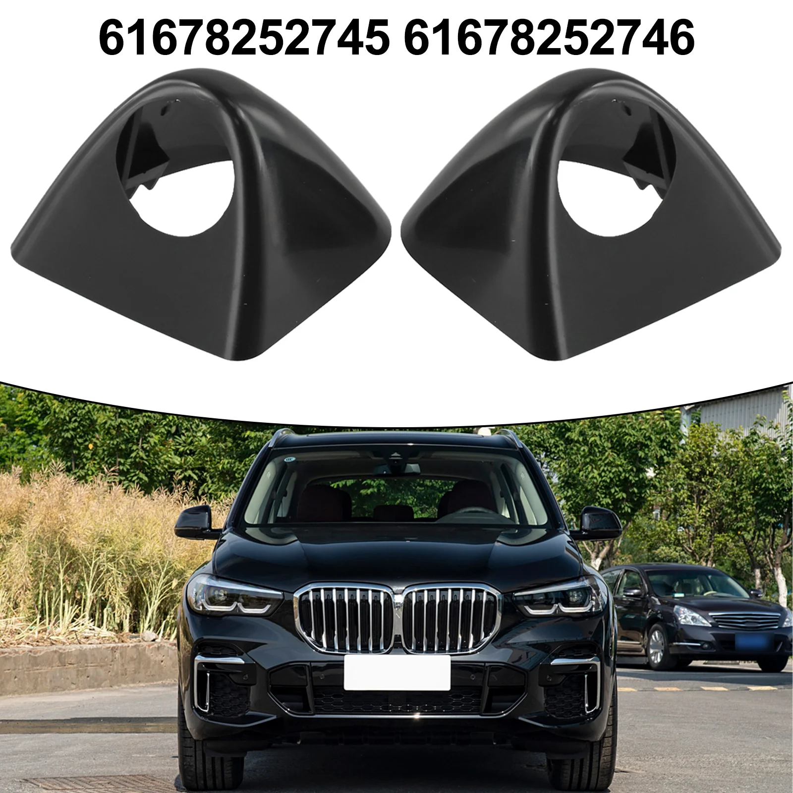 

2pcs Car Headlight Washer Nozzle Cover Cap 8252746 For BMW For X5 E53 99-02 61678252746 Head Light Lamp Accessories