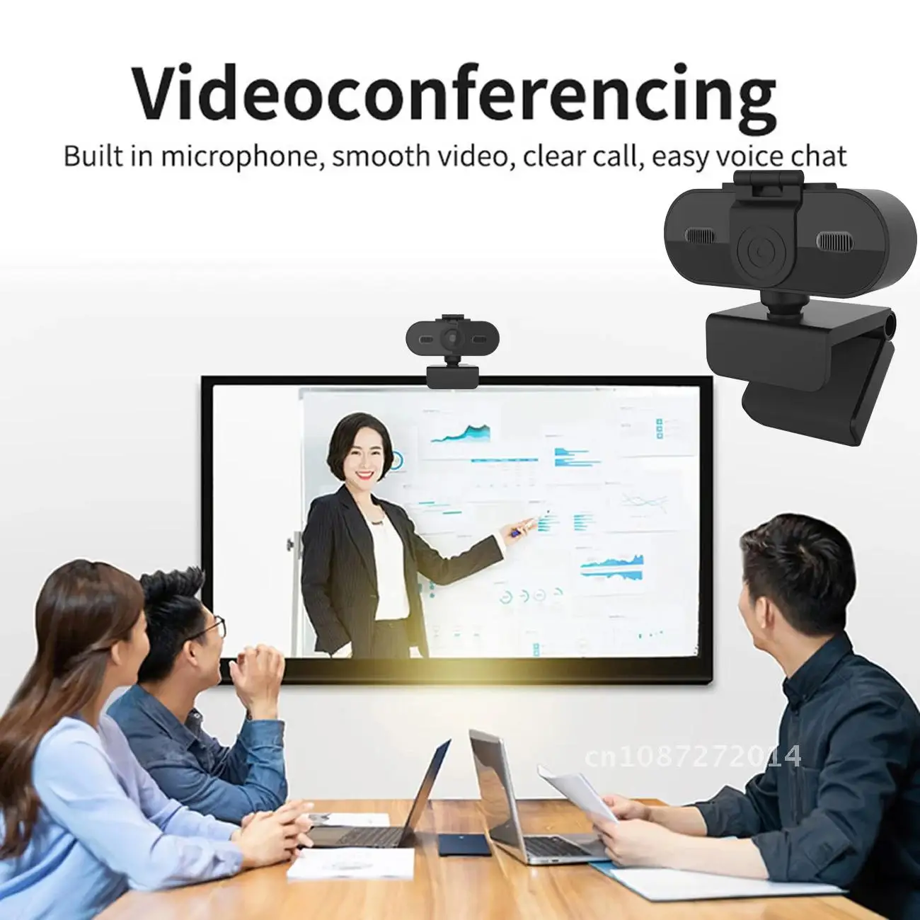 

Web Camera USB HD1080P 60fps Webcam Mini Cam with Microphone for Laptop PC Live meeting for Youtube Skype 2022