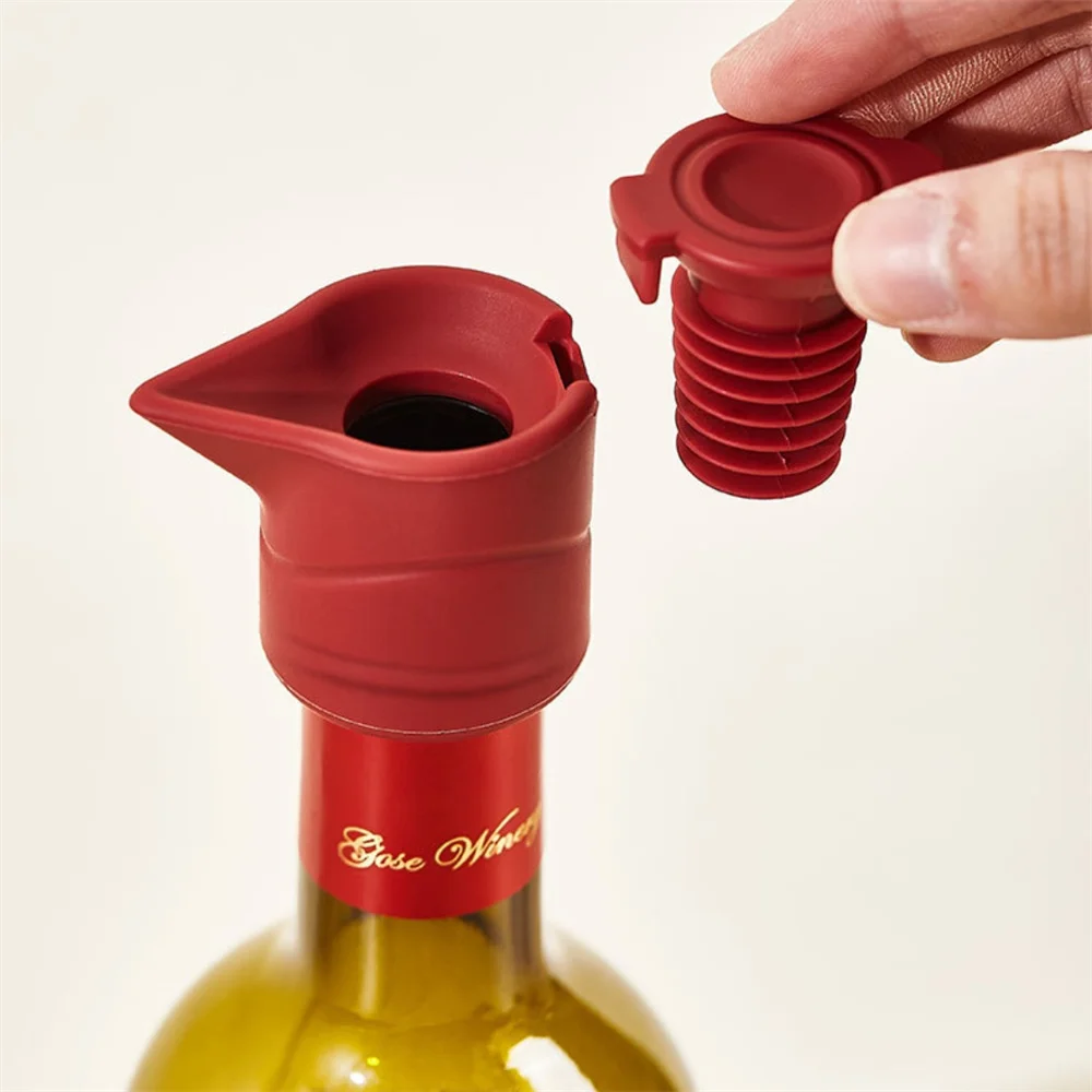 Silicone Wine Bottle Stopper Set Whisky Accessories Leak Proof Beer Champagne Cap Closer Wine Cork Plugs Lids Kitchen Bars Tools