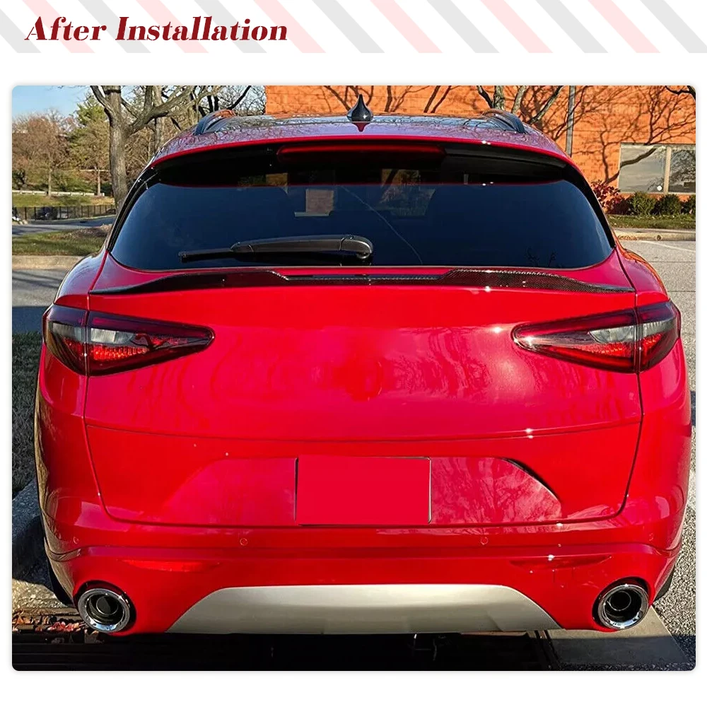 Car Racing Spoiler for Alfa Romeo Stelvio 2017-2024 Prepreg Dry Carbon Fiber Rear Mid Trunk Boot Lid Highkick Spoiler Wing Lip