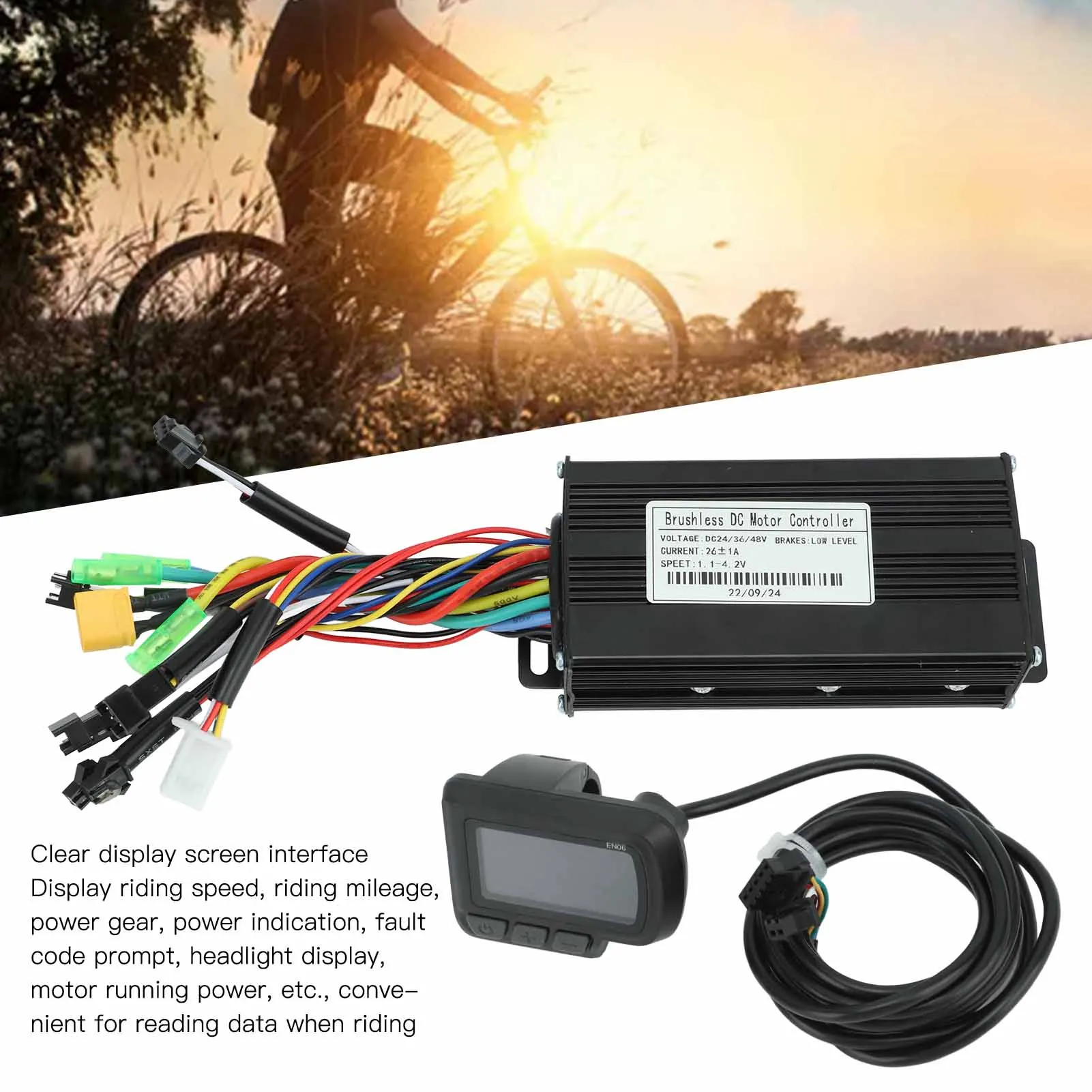

Motor Conversion Retrofit Parts Sine 26A High Accuracy Electric Bike Motor Controller Kit 24V 36V 48V 3 Mode for Scooter