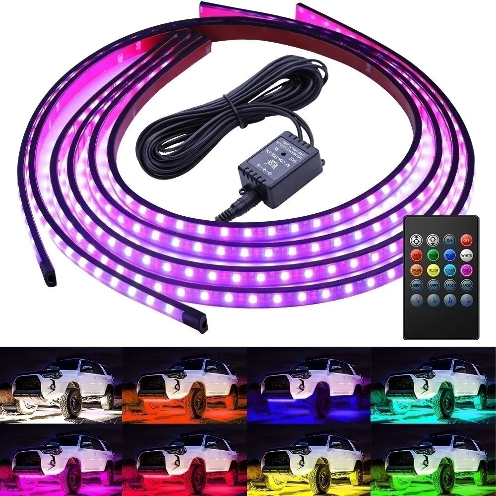 Universal 90cm*120cm car chassis LED seven-color atmosphere light belt, APP and remote control version