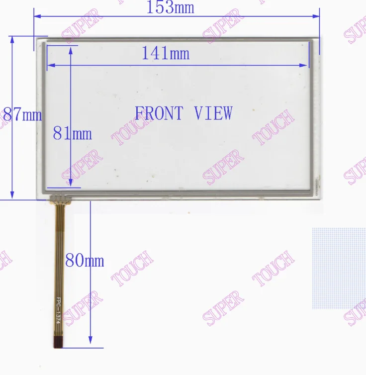 

153 * 87 car navigation external screen handwriting screen four wire resistor 6.2-inch EC7 HLD-TP-2273