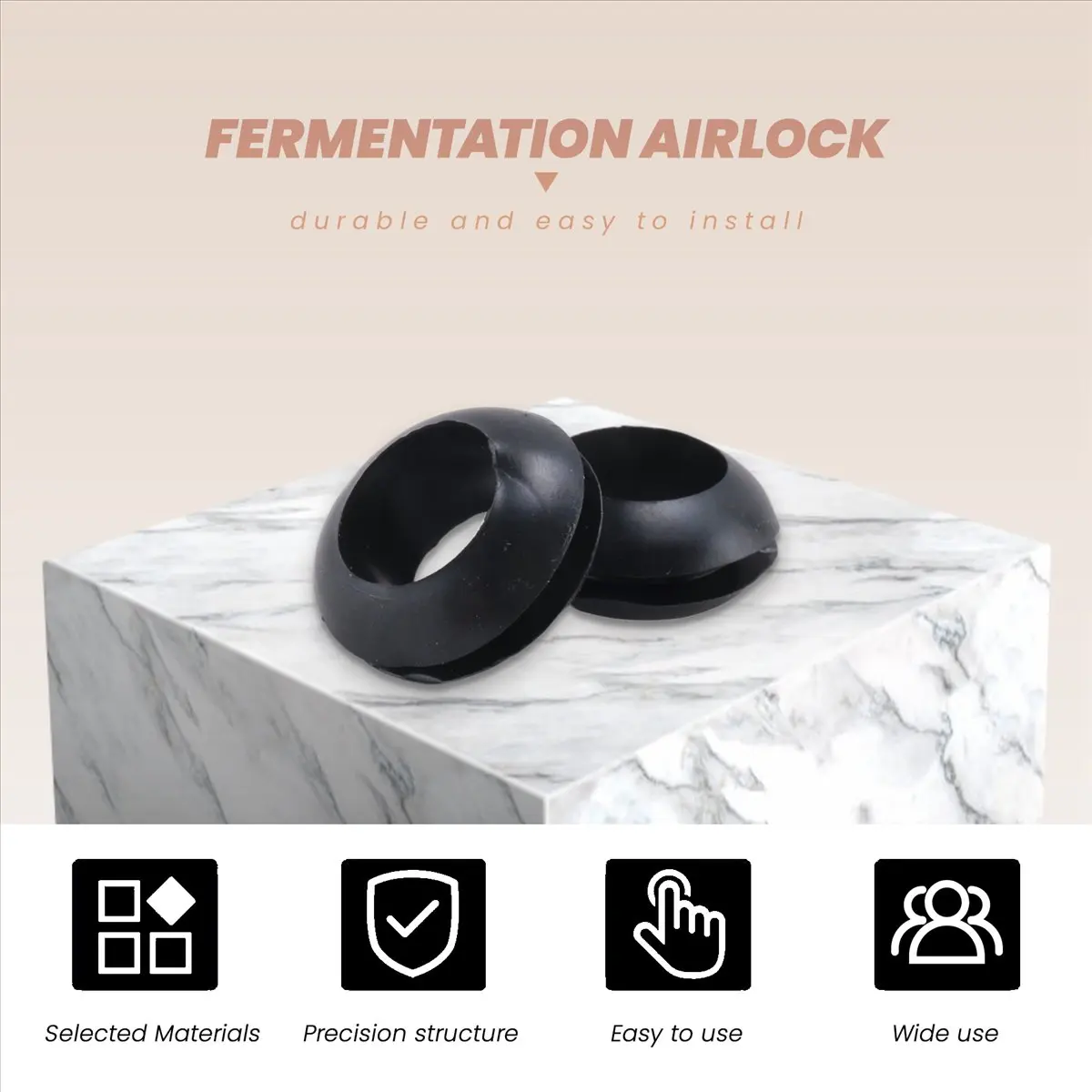 AT16 50 Pack Airlock Grommet, Fermenter Cover Ring for Jars, Straws, Airlock, Beer, Wine, Plastic Cooker Cover, 1.59 cm OD and 0