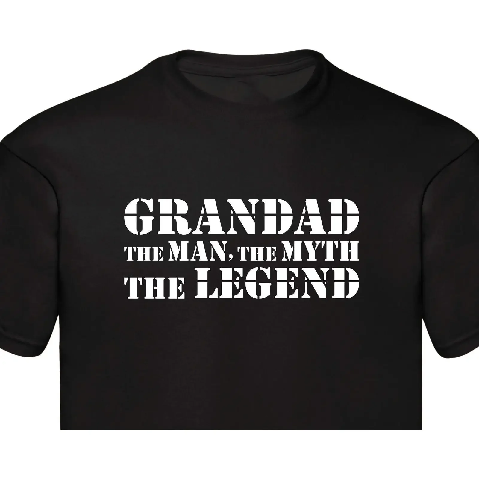 Grandad The Man Myth Legend T Shirt Men's Casual Fathers Day Christmas Grandpa Top vintage Washed Stretched