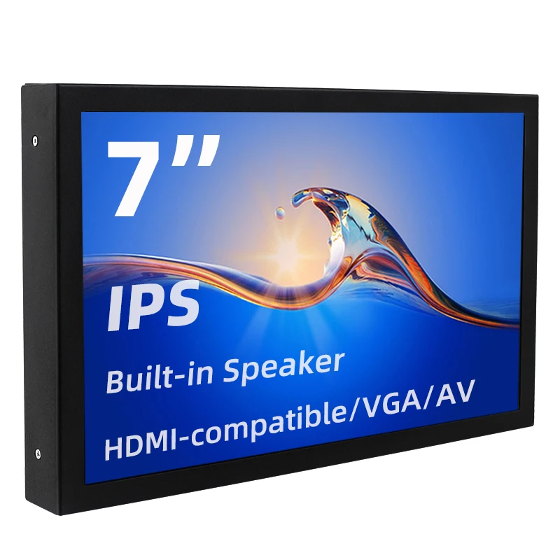 

7-дюймовый портативный дисплей IPS 1024x600 с ЖК-дисплеем HDMI-совместимым VGA AV-входом постоянного тока типа C для ПК, ноутбука, камеры, ТВ-приставки, DVD-экрана