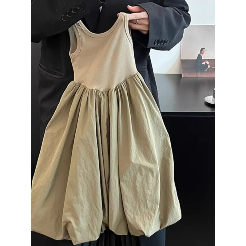 

Baby Girl Dress Summer New Spliced Sleeveless Flower Bud Dress For Children Girls Vacation Cool Little Belle Girl Beach Sundress