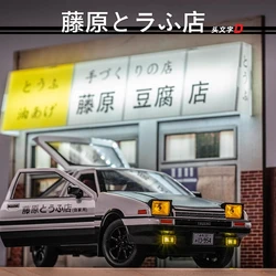 1:28 iniziale D AE86 lega metallo pressofuso auto modello Inital auto giocattolo veicoli RX7 tirare indietro luce per bambini ragazzo giocattoli regalo