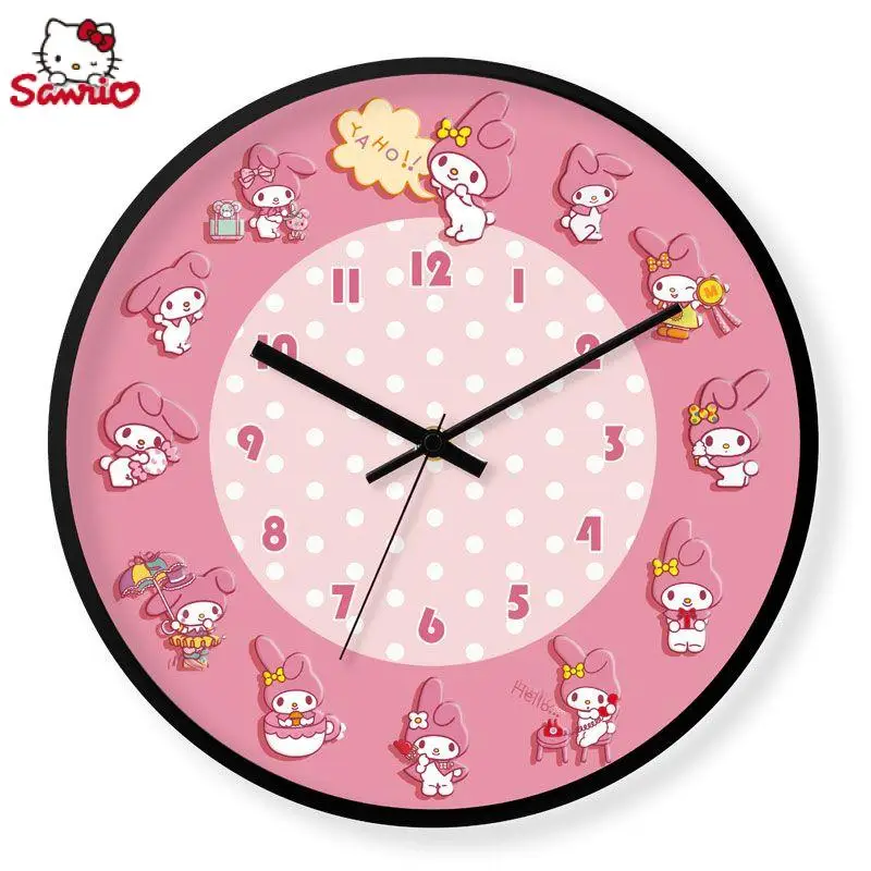 

Kawaii Sanrio Mymelody Wall Clock Princess Cute Cartoon Silent Time Home Clock Girl Girl Heart Bedroom Clock