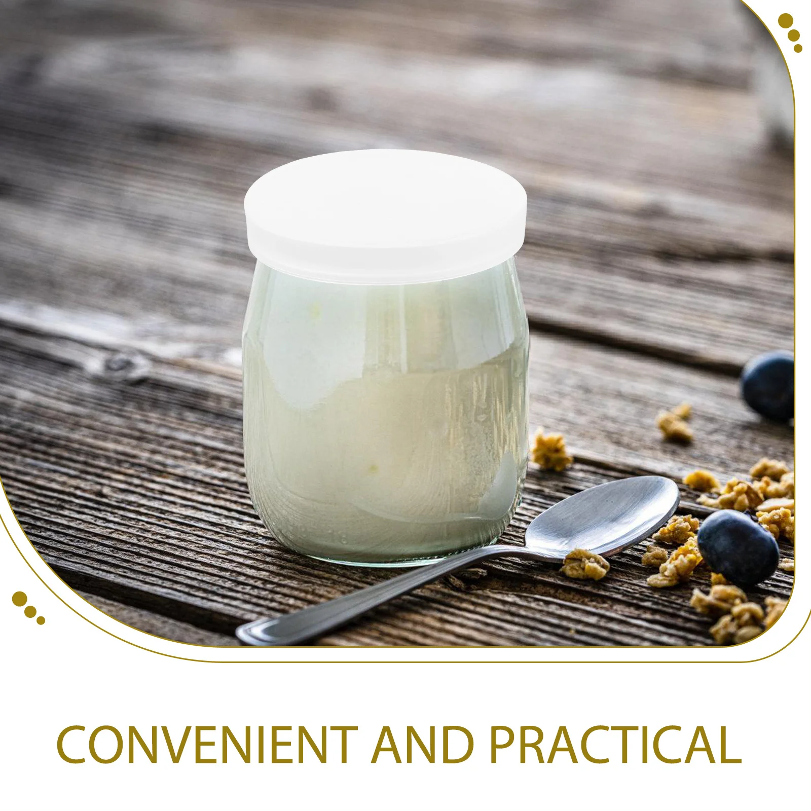 

50Pcs Smooth Edge Reusable Lids for 2.36 Inch Jars Ideal for Restaurant and Home Storage Glass Yogurt Jars Lids