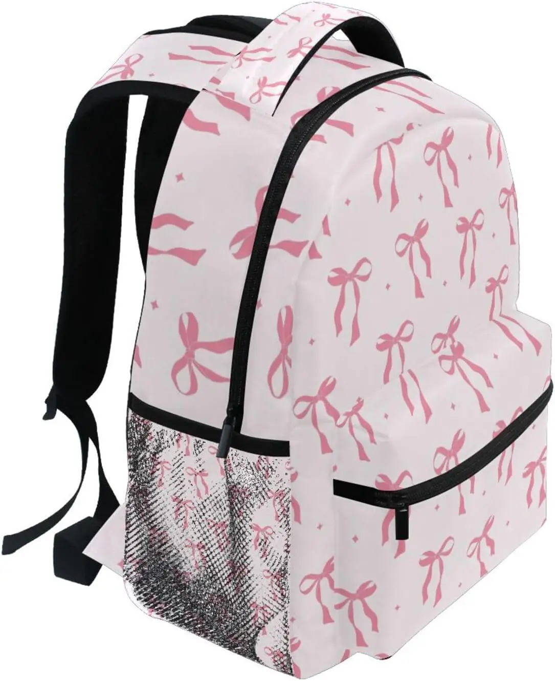 Simpatico fiocco in nastro rosa per ragazzi e ragazze, zaini scolastici per bambini, borsa per la scuola elementare, zaino da viaggio