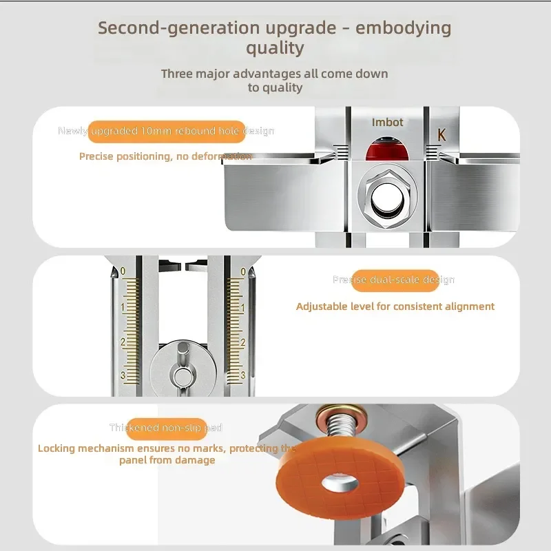 Stainless Steel Cabinet Door Installation Aid Tool Adjustable Positioning Device for Various Opening Sizes Easy Assembly