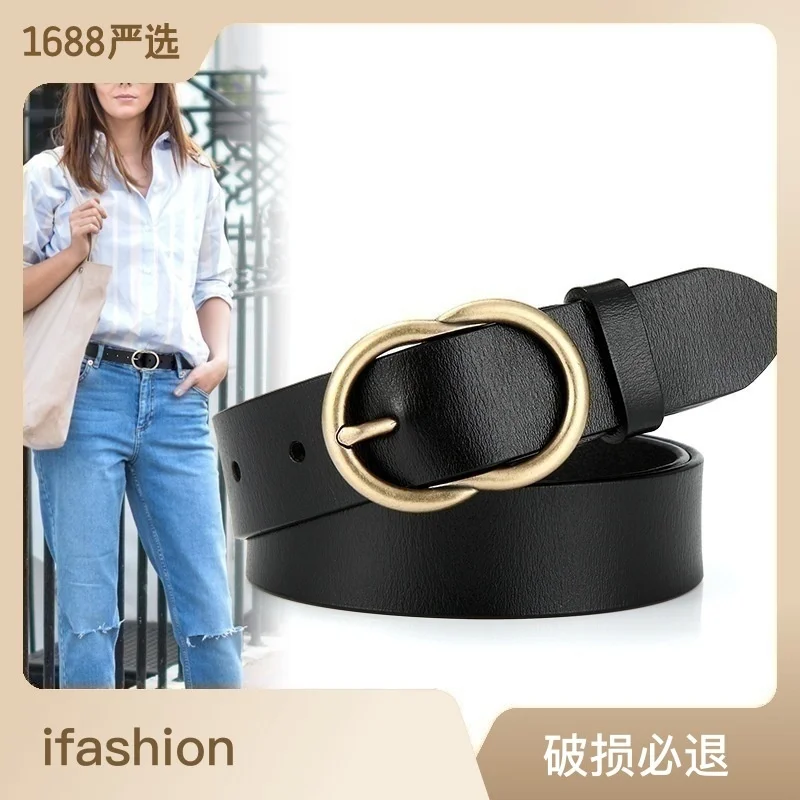 

100% genuine real leather New jeans belt lady cuckoo simple