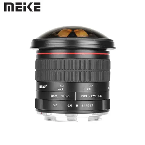 Meike 8mm f3.5 lente ojo de pez de ángulo ultraancho APS-C para Nikon F montaje D80 D90 D3100 D3300 D3400 D5600 D5200 D5300 D7200 D7500