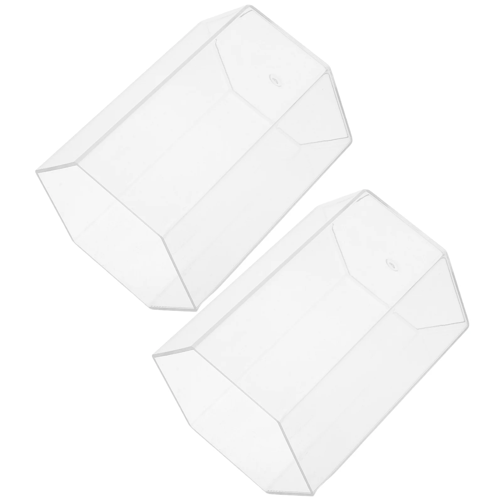 

2Pcs Clear Acrylic Hexagonal Pen Holder Multifunctional Desktop Organizer for Office Home School Stationery Storage Container