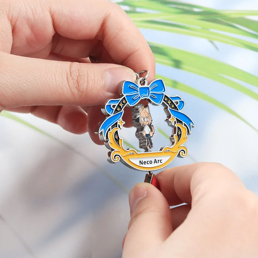 Anime Tsukihime Neco-Arc Drehbarer Schlüsselanhänger Doppelseitiger Drehender Katzenmädchen-Schlüsselring Kawaii Figur Metallanhänger Taschendekoration Fan-Geschenk – Detail 4
