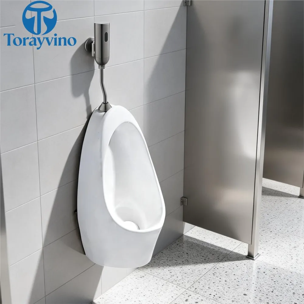 

Toratvino Bathroom Faucet Induction Toilet Automatic Sensor Urinal Flush Valve Sensor Urinal Wall Mounted Touch Urinal portable