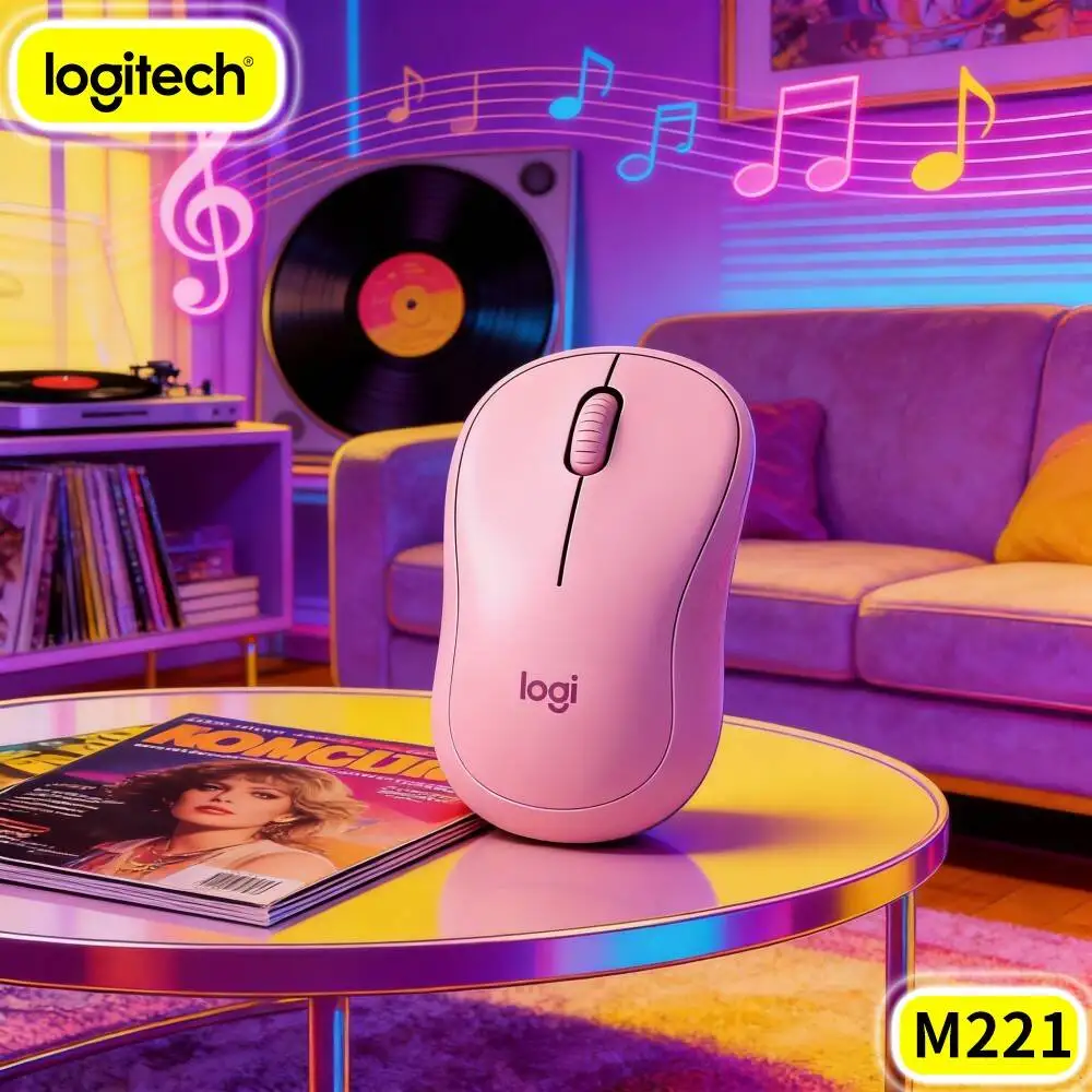 Logitech M221 2.4G Wireless Mice Quiet Button Response Light Body Precise Optical For Office Laptop Desktop Notebook Home Usage