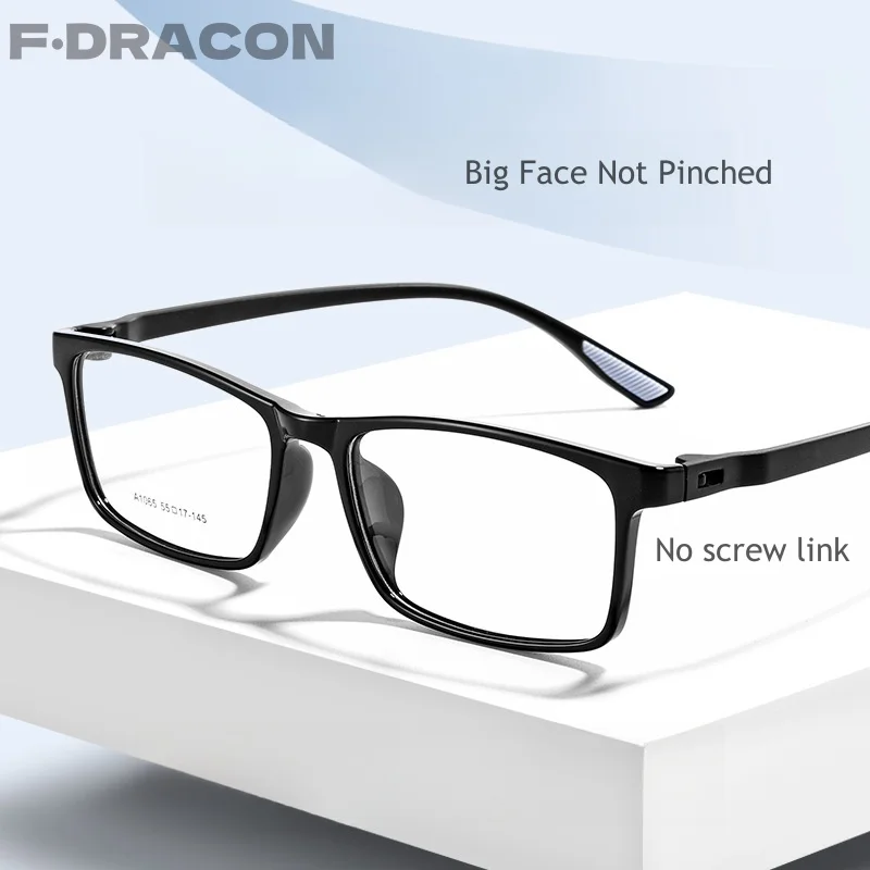 

F·DRACON Full Frame TR90 Eyeglass Frame Ultra Light Square Men's Eyeglass Frame New Optical Prescription Glasses Men's A1065