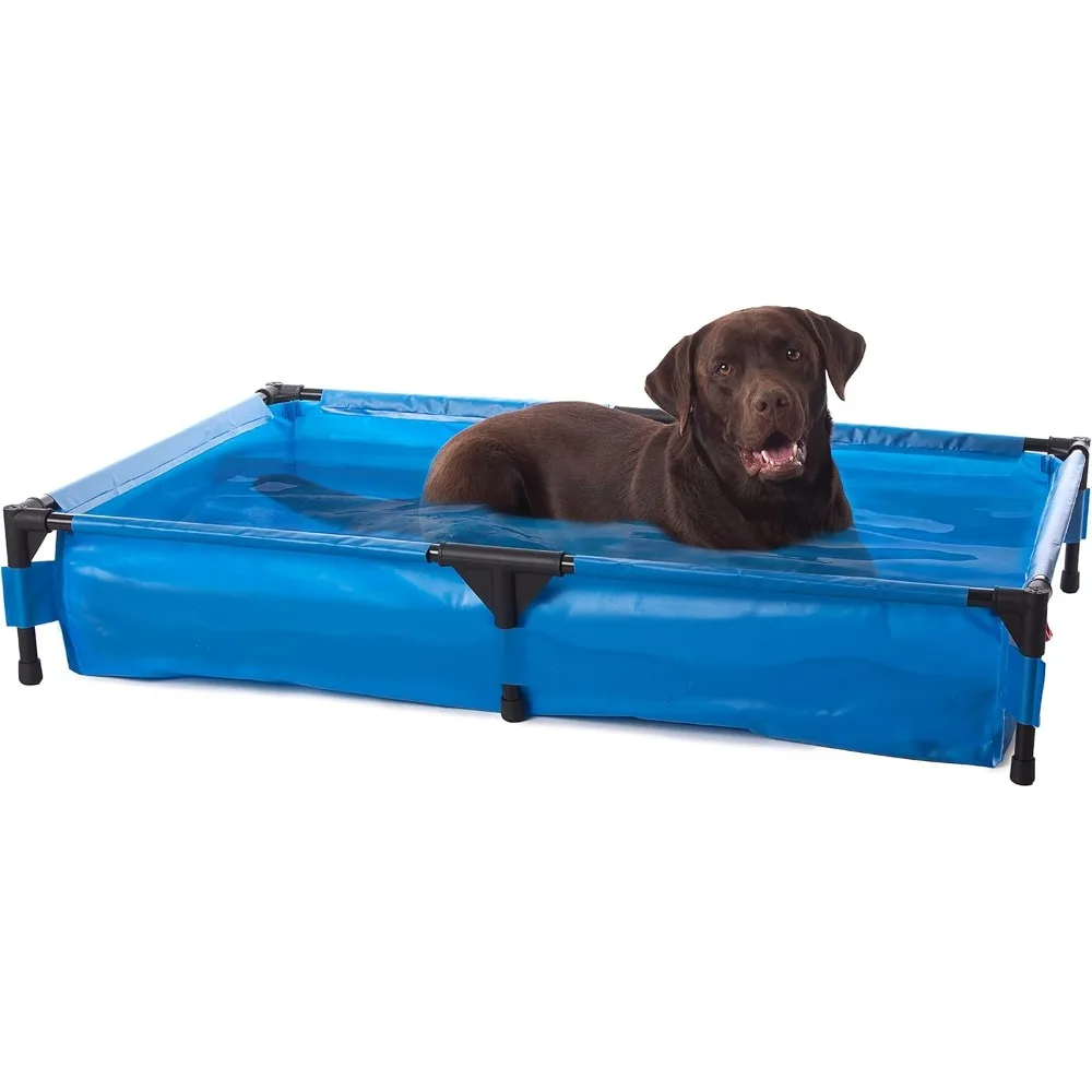

K&H Pet Products Portable Dog Pool & Pet Bath for Dogs and Puppies, Swimming Pool for Large Pets, Heavy Duty Liner with Metal Fr