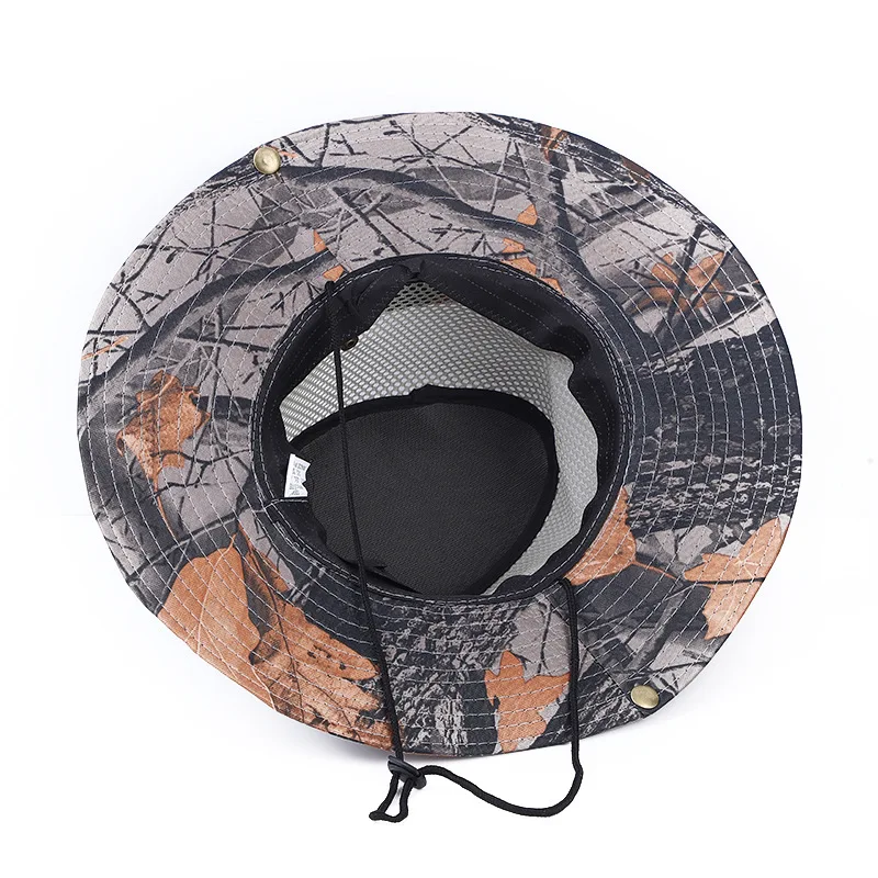 Mesh Fishing Caps Ventilate Camouflage Sunscreen Hat UV Protection Wide Brim Cap for Hunting Hiking Fishing Beach