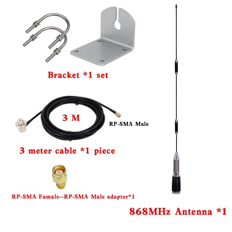 Imagem -02 - Lora 868mhz Antena 915mhz Omnidirecional 10dbi Antena de Monitoramento ao ar Livre Repetidor Uhf Iot Rfid Lora Antena Aço Inoxidável