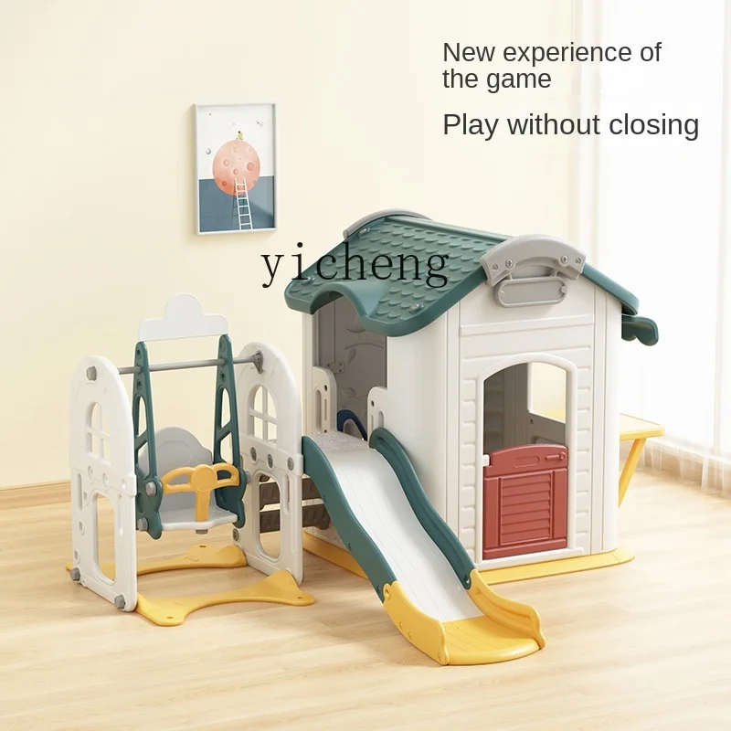 Habishu Kids' Playhouse Slide Swing Combination Home Indoor House Baby Family Small Toy Room