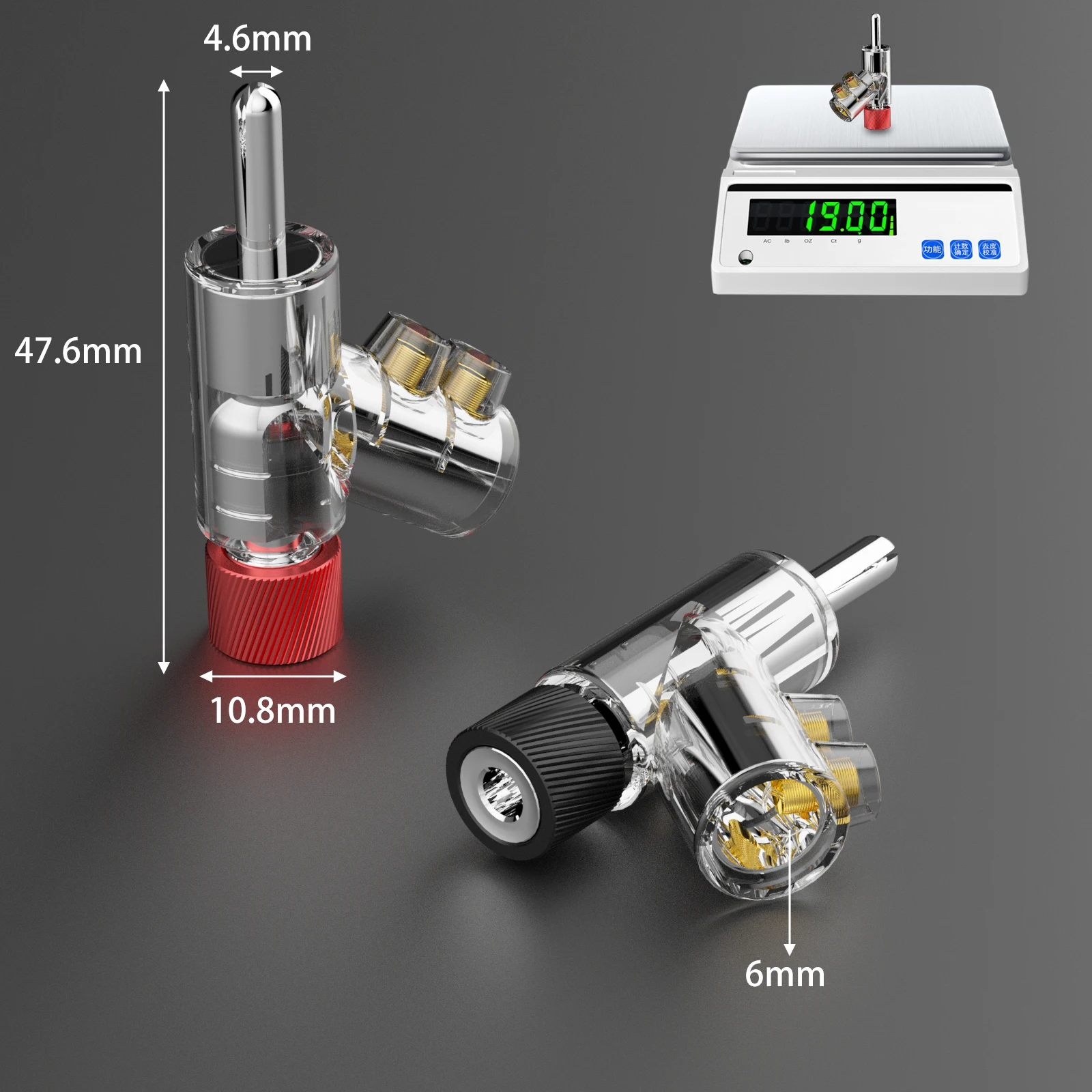 45degree Banana Plug Double Screw Locked Rhodium Plated Banana Connector Speaker Banana Plug Lockable Speaker Cable Banana Plug
