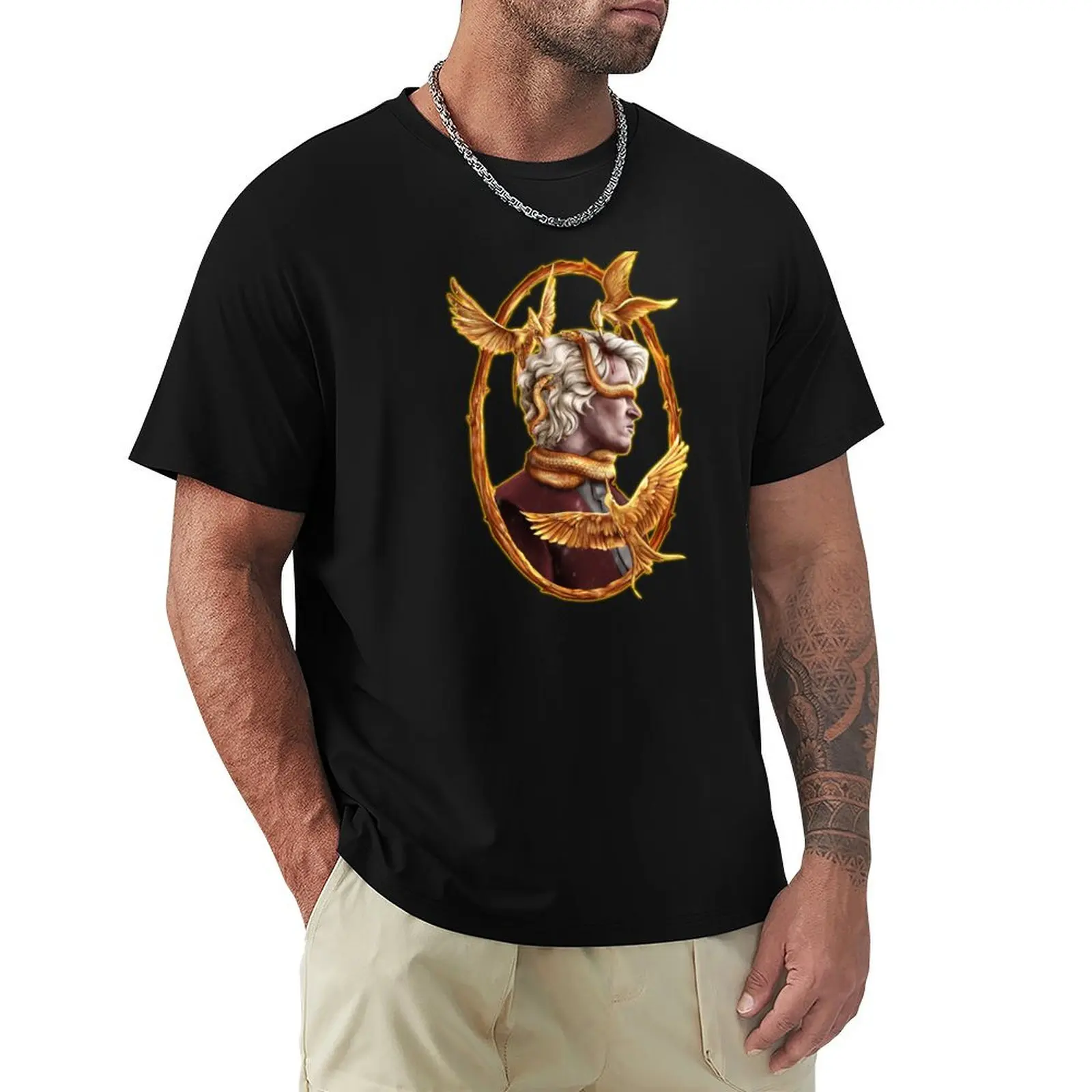 Coriolanus Snow I can fix him hunger games T-Shirt Active Sports Short Sleeve Cotton Shirt