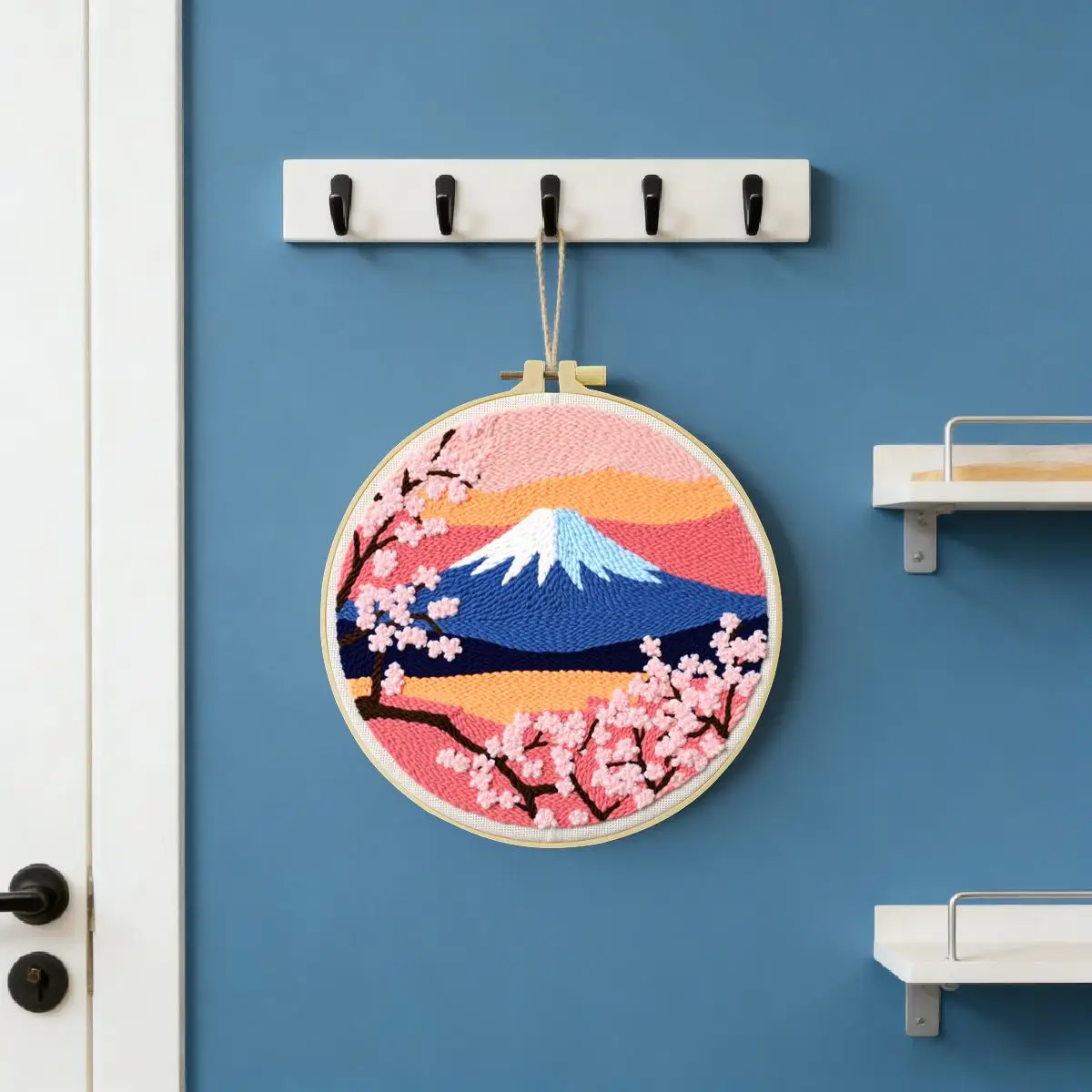 20X20CM/7,87 Zoll Mountain Punch-Nadel-Stickset, Stickerei-Set, gestrickte Stickerei, DIY-Handarbeit, Geschenk, Bastelmalerei – Detail 6