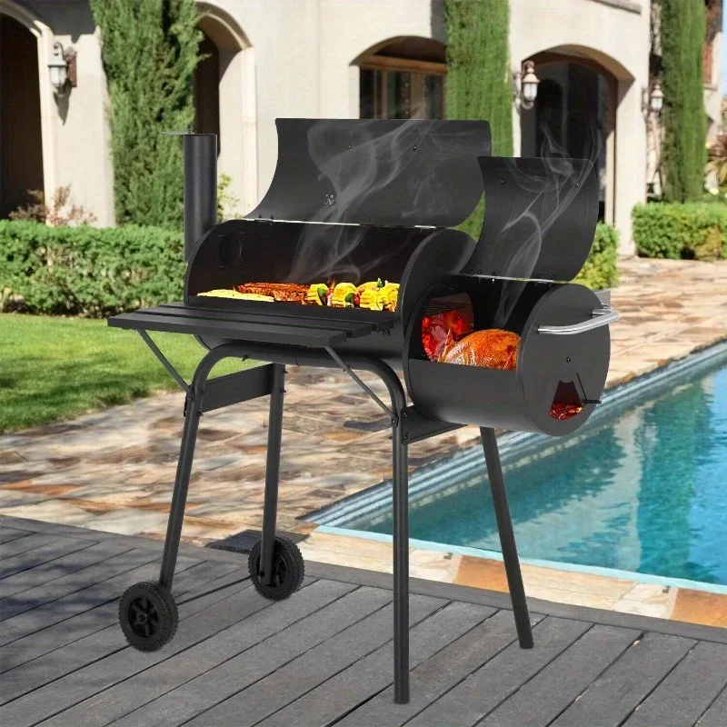 43 inch Charcoal Black Outdoor Grill - Portable Camping grill Smoked