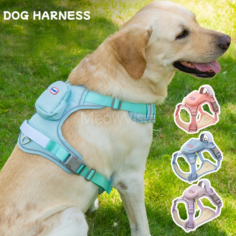 

Outdoor Travel Dog Backpack Harness Anti-Pull Soft Breathable Waterproof Vest -style Medium Large Dog Harness Pet Chest Straps