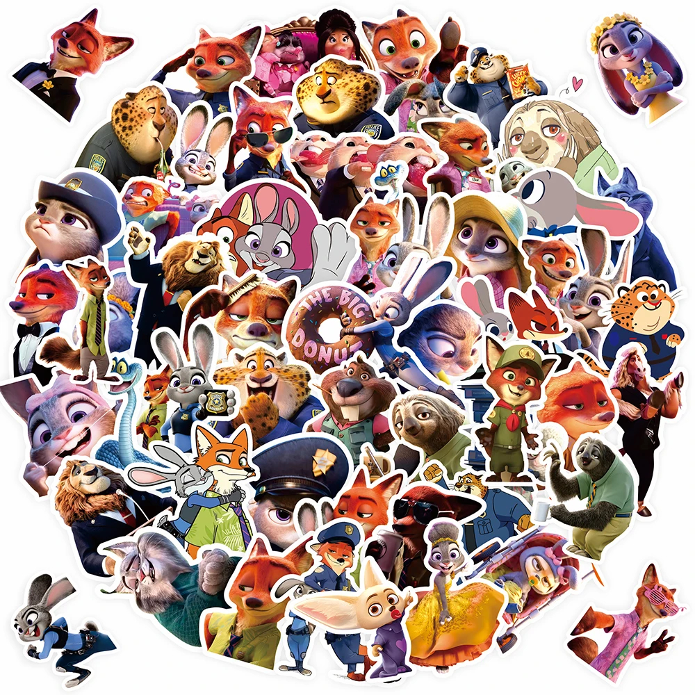 Autocollants Graffiti Zootopia mignons d'animation Disney, 86 pièces, décoration créative, étui de téléphone portable, carnet de notes, tasse d'eau, jouets cadeaux