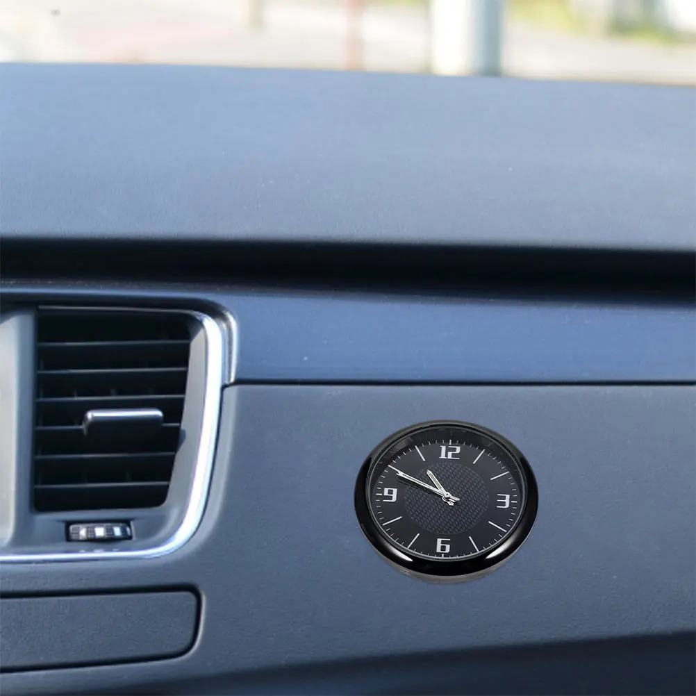 

2pcs Car Clock Stick On Dashboard Waterproof Decorative Clock Vehicle Air Vent Automotive Accessories Black Touch Activation