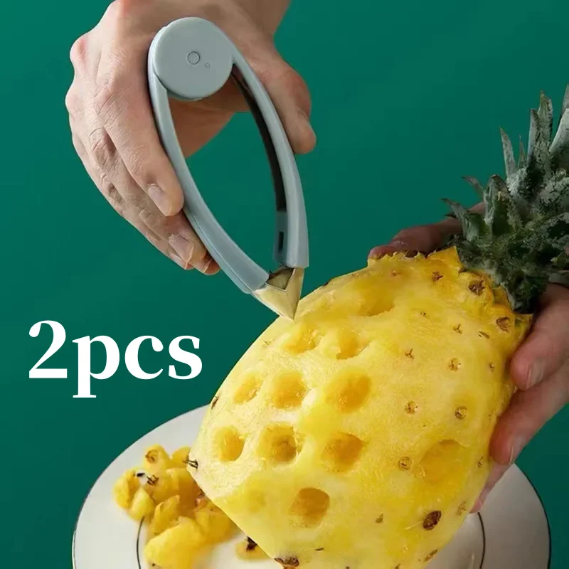 2pc Strawberry Pineapple Eye Peeler Fruit and vegetable Practical Seed Remover Clip Fruit Tools Kitchen Steel Gadgets