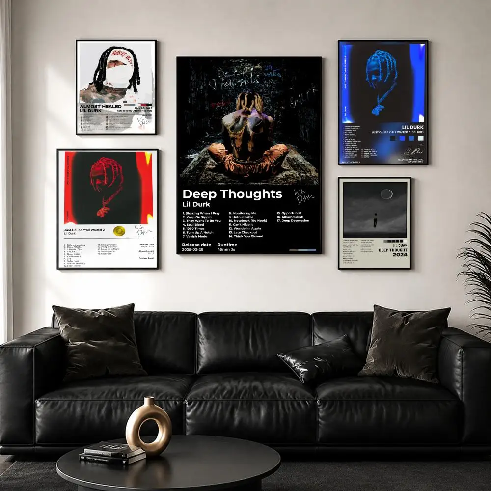 Music Album Star Lil D-Durk Painting Calligraphy Wall Art Canvas Poster Premium Home Decor Print for Living Room Bedroom