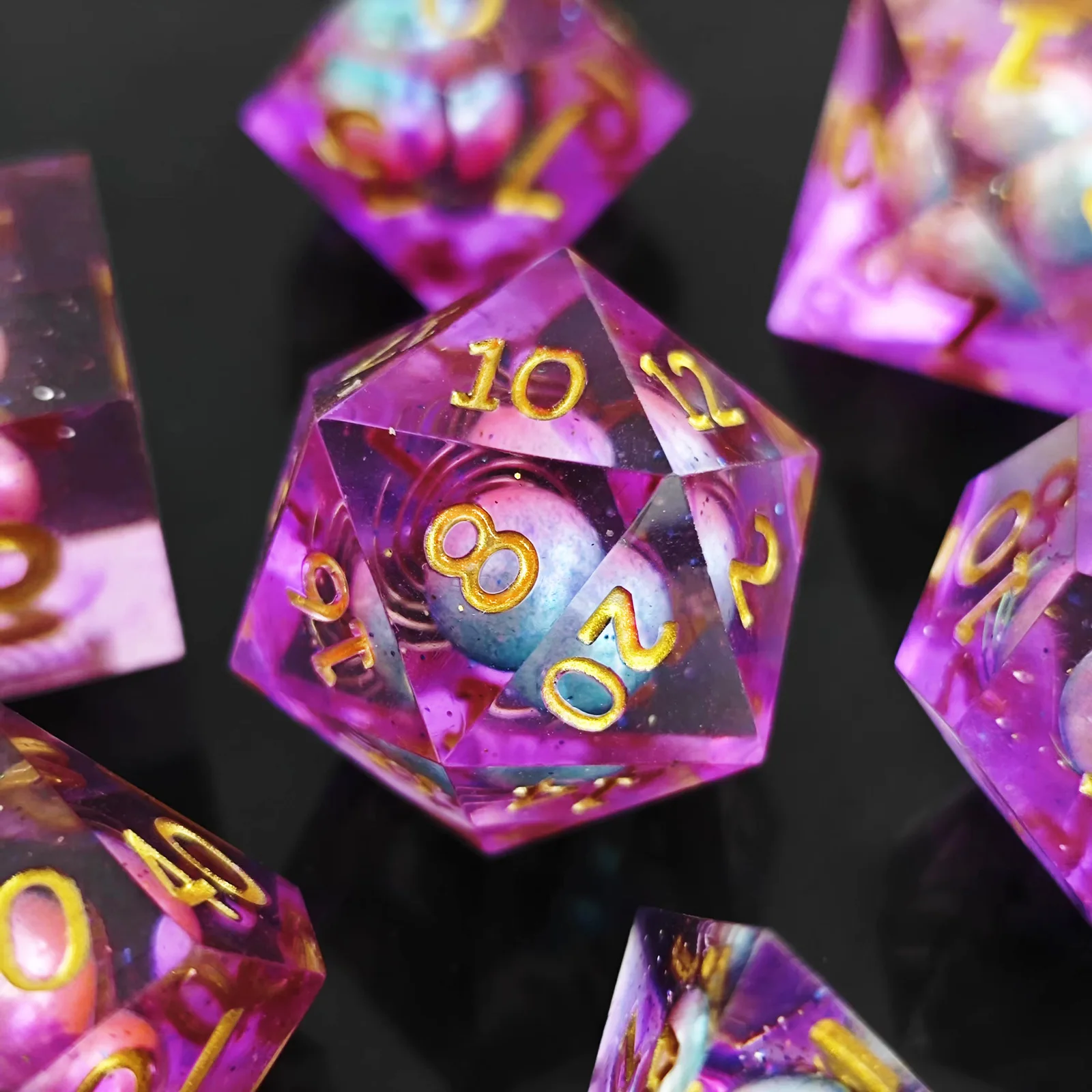 Planet Dice set, RPG resin Dice, Dnd Dice, Polyhedral Dice Set for Dungeons and Dragons DND Dice Game player RPG MTG Table Games