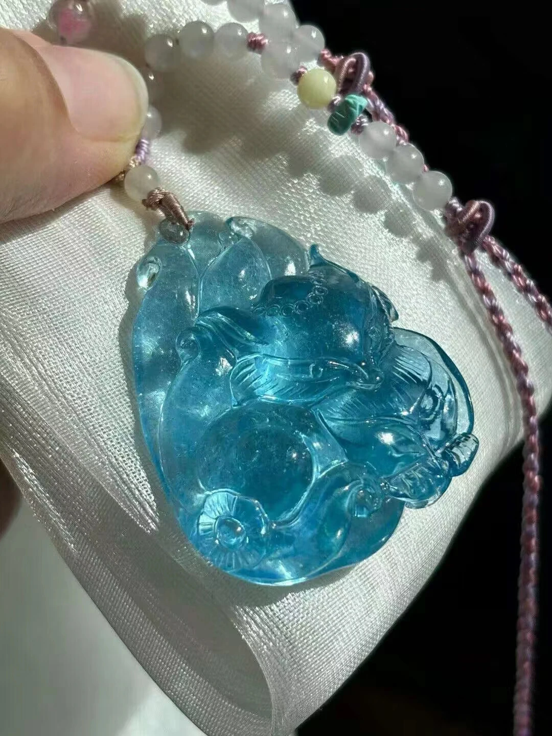 

Natural Blue Aquamarine Pendant Fox 43x33x12mm Blue Aquamarine Brazil 18K Gold Women Fashion Jewelry AAAAAA