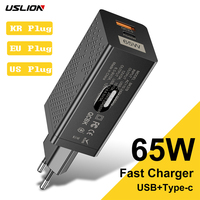 USLION GaN 65W USB C Charger Quick Charge 4.0 3.0 QC4.0 QC PD3.0 PD USB-C Type C Fast USB Charger For iPhone Macbook Pro Samsung