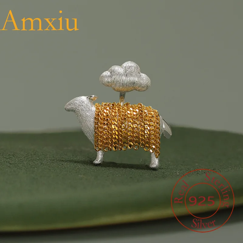 

Amxiu Sterling Silver 925 Original Selection Knight Pure Silver Cute Cloud Sheep Tassel Pendant Fun Creative Niche Design