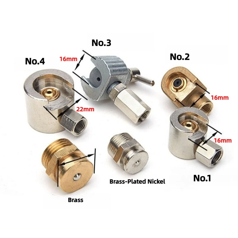 Brass Flat Mouth Connector Hand Rotary Tiller Slide On Hexagon Grease Nipple Coupler End Connector Butter Fittings