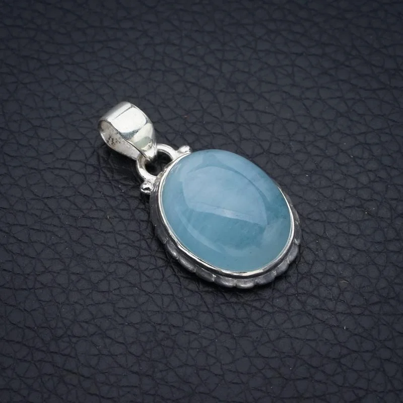 

StarGems Milky Aquamarine Handmade 925 Sterling Silver Pendant 1.25" F3992