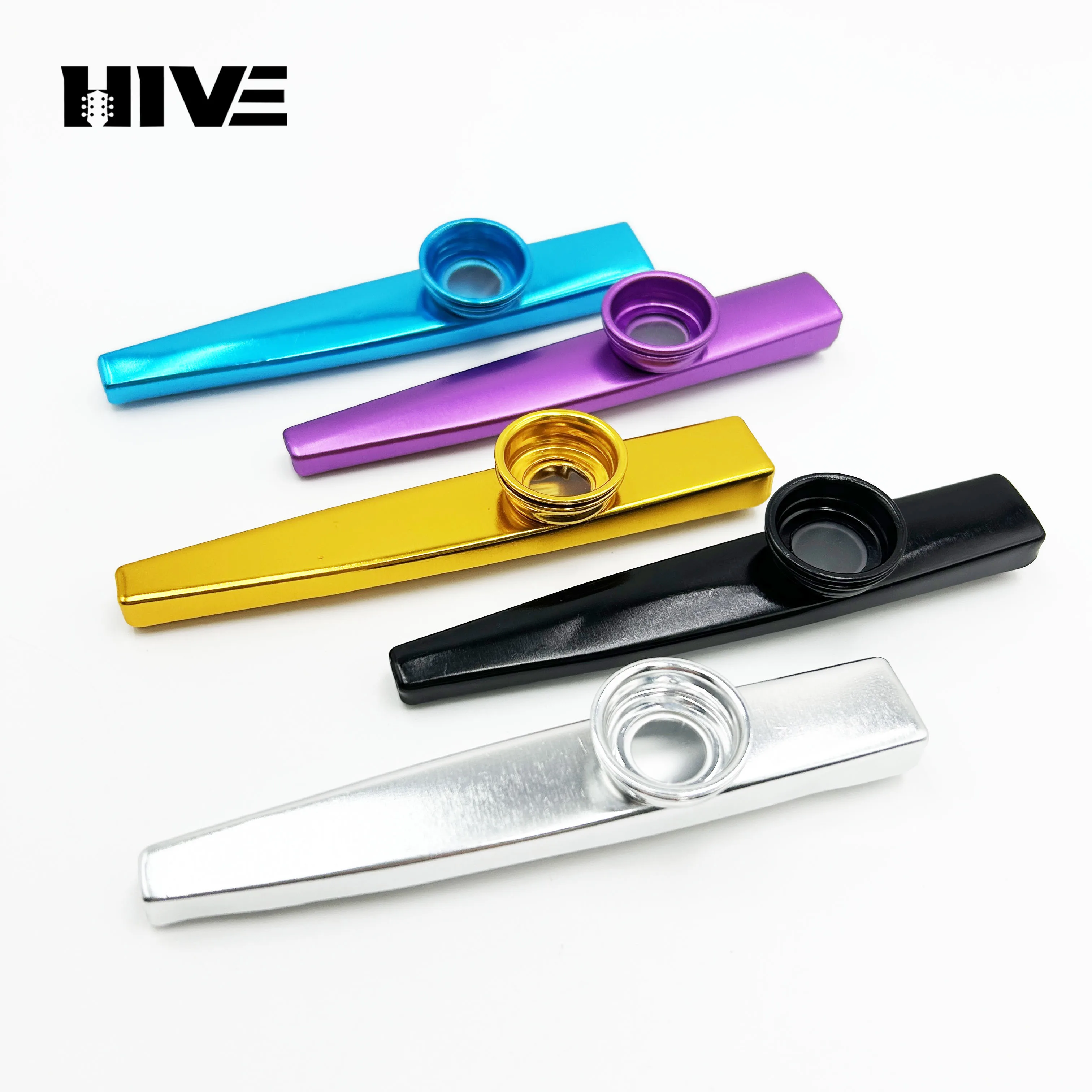 5Pcs/Set Metal Kazoo Aluminum Alloy Mini Multi-color Kazoo Beginning Learners Small Portable Guitar Accompaniment