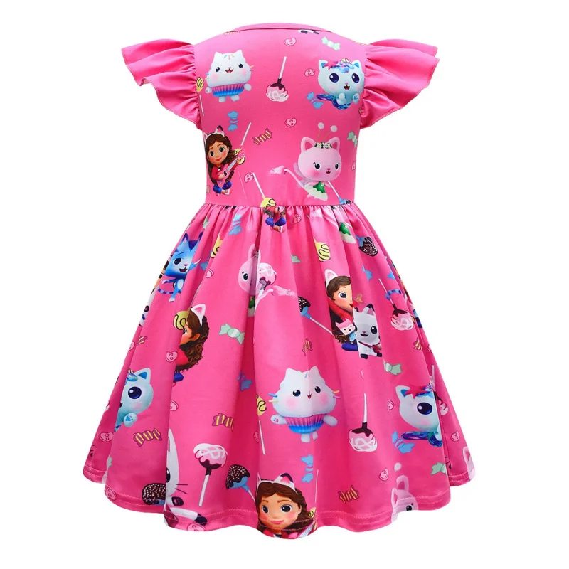 Robe à manches courtes Gabby Cats pour enfants, robes éducatives pour tout-petits, vêtements pour bébés filles, maison de courses, fête d'anniversaire