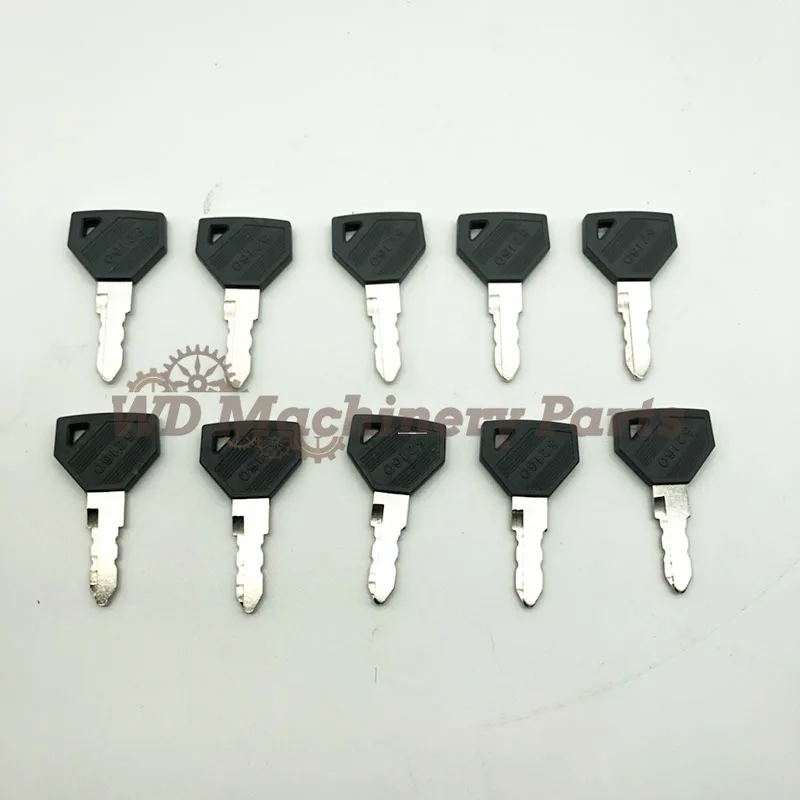 10PCS 52160 key 198360-52160 For Yanmar Machines Excavator Grader Dozer SC2400 SC2450 EX2900 John Deere Tractor Ignition Key