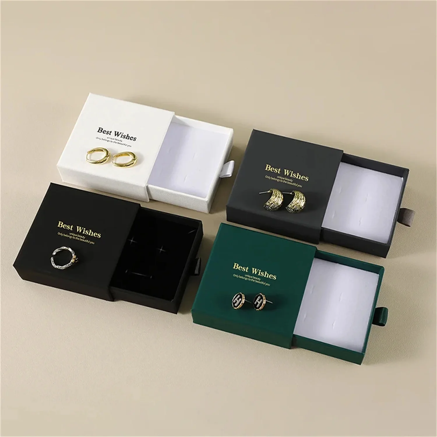 50pcs 9*9cm Paper box multiple colors custom jewelry box personalized logo necklace earrings ring jewelry packaging box bulk dra