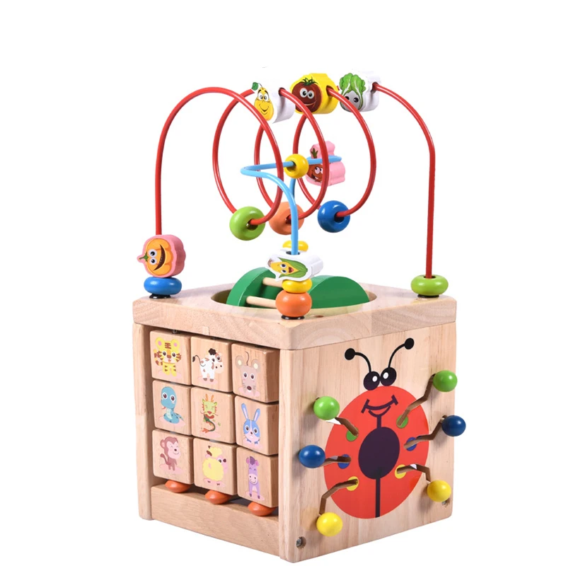 New  Montessori Math Toy Wooden Toys for  Multi Function Abacus Clock Beads Toy Educational Teaching Aids Baby Gifts